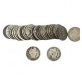 Roll of 40 Silver Barber 25C