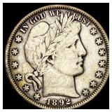 1892 Silver Barber Half Dollar LIGHTLY  CIRCULATE