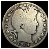1914 Silver Barber Half Dollar NICELY  CIRCULATED