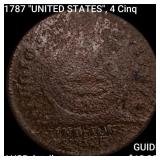 1787 'UNITED STATES', 4 Cinq Fugio Cent HIGH GRA