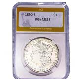 1890-S Morgan Silver Dollar PGA MS63