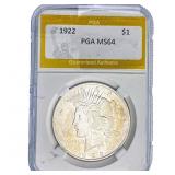 1922 Silver Peace Dollar PGA MS64