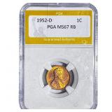 1952-D Wheat Cent PGA MS67 RB