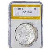 1883-O Morgan Silver Dollar PGA MS62