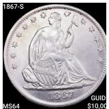 1867-S Seated Liberty Half Dollar CHOICE BU