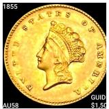 1855 Rare Gold Dollar CHOICE AU