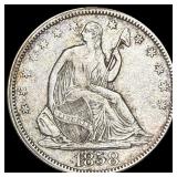 1858 Seated Liberty Half Dollar CHOICE AU