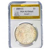 1889-CC Morgan Silver Dollar PGA AU Detail Gouged