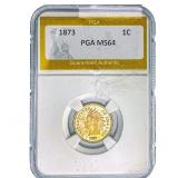 1873 Indian Head Cent PGA MS64