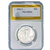 1942-S Walking Liberty Half Dollar PGA MS65