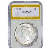 1923 Silver Peace Dollar PGA MS64+