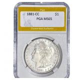 1881-CC Morgan Silver Dollar PGA MS65