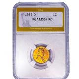 1952-D Wheat Cent PGA MS67 RD