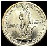 1925 Silver Lexington-Concord Half Dollar GEM  BU