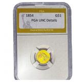 1854 Rare Gold Dollar PGA UNC Details
