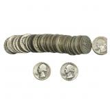 Roll of 40 Silver Washington 25C