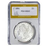 1891 Morgan Silver Dollar PGA MS63