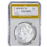 1878 REV 79 Morgan Silver Dollar PGA MS64