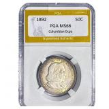 1892 Columbian Expo Half Dollar PGA MS66