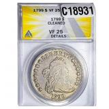 1799 Flowing Hair Dollar ANACS VF25