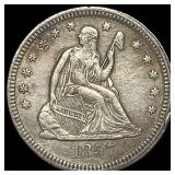 1857 Seated Liberty Silver Quarter NEARLY  UNCIRC