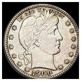 1900-S Silver Barber Quarter NEARLY  UNCIRCULATED
