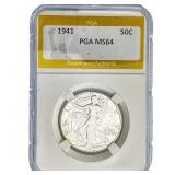 1941 Walking Liberty Half Dollar PGA MS64