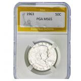 1963 Franklin Half Dollar PGA MS65
