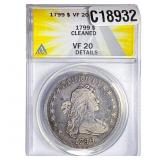 1799 Flowing Hair Dollar ANACS VF20