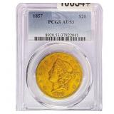 1857 $20 Gold Double Eagle PCGS AU53