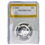 1963 Washington Silver Quarter PGA PR67 CAM