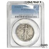 1938-D Walking Liberty Half Dollar PCGS F12