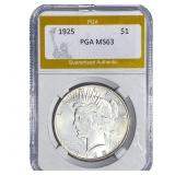 1925 Silver Peace Dollar PGA MS63