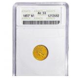 1857 Rare Gold Dollar ANACS AU53