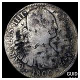 1800 Colonial Spain Silver 8 Reales Punchmarked NE