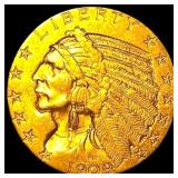 1909-D Indian Head Half Eagle $5 Gold CLOSELY UNCI