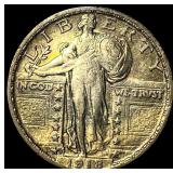 1918-S Silver Standing Liberty Quarter CLOSELY UNC