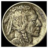 1916-D Nickel Five Cents (Buffalo Nickel) NEARLY U