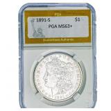 1891-S Morgan Silver Dollar PGA MS63+
