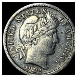 1902-S Silver Barber Dime NEARLY UNCIRCULATED