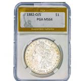 1882-O/S Morgan Silver Dollar PGA MS64