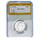 1939 Washington Silver Quarter PGA MS67
