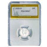 1920-D Mercury Silver Dime PGA MS67