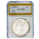 1883-O Morgan Silver Dollar PGA MS62
