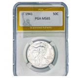 1941 Walking Liberty Half Dollar PGA MS65