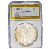 1883-O Morgan Silver Dollar PGA MS63