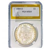 1884-O Morgan Silver Dollar PGA MS64