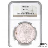 1881-S Morgan Silver Dollar NGC MS66