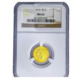 1914 $2.50 Gold Quarter Eagle NGC MS63
