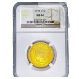 1915 $10 Gold Eagle NGC MS64